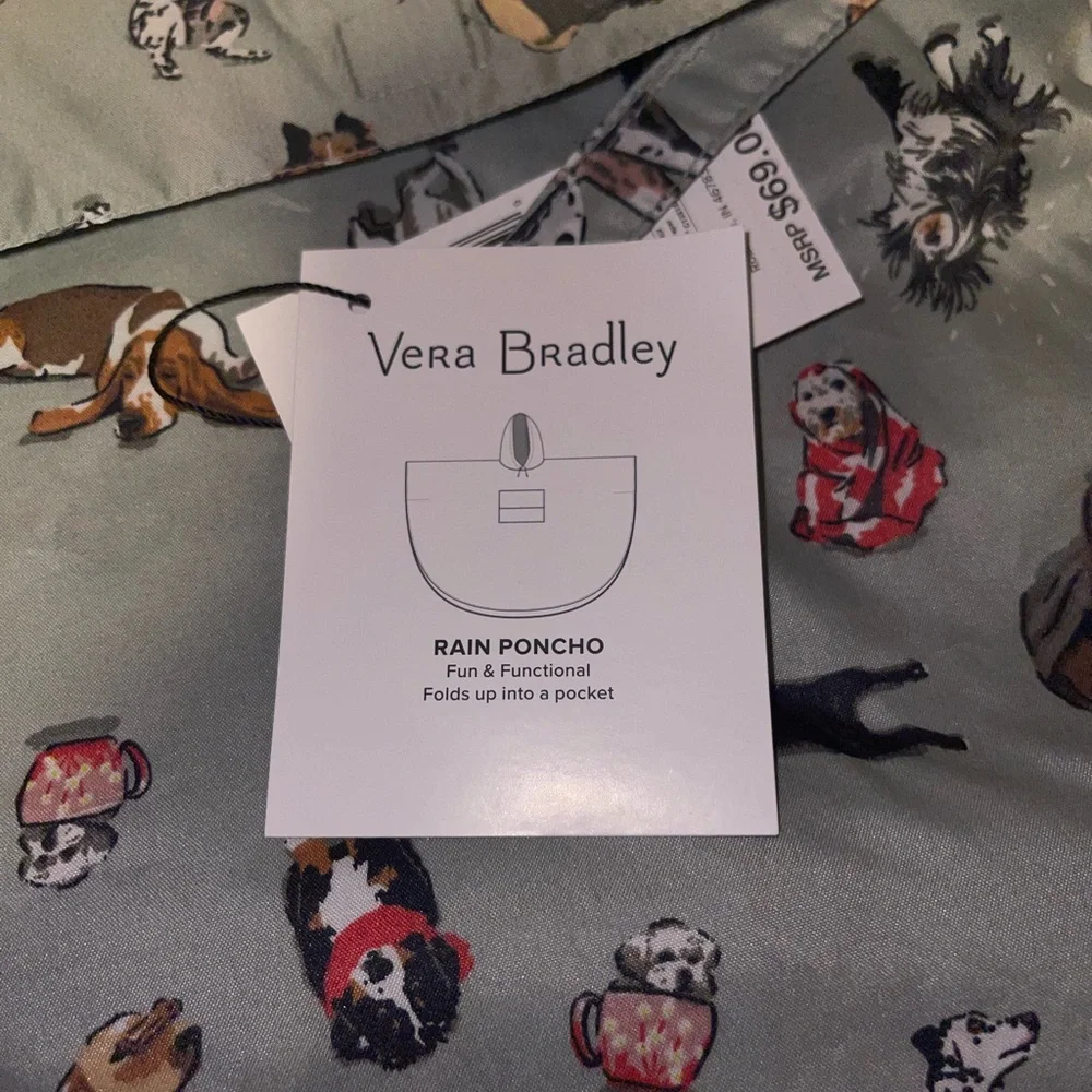 Vera Bradley Rain Poncho - Dog Show - 2XL/3XL - NWT - Picture 2 of 4
